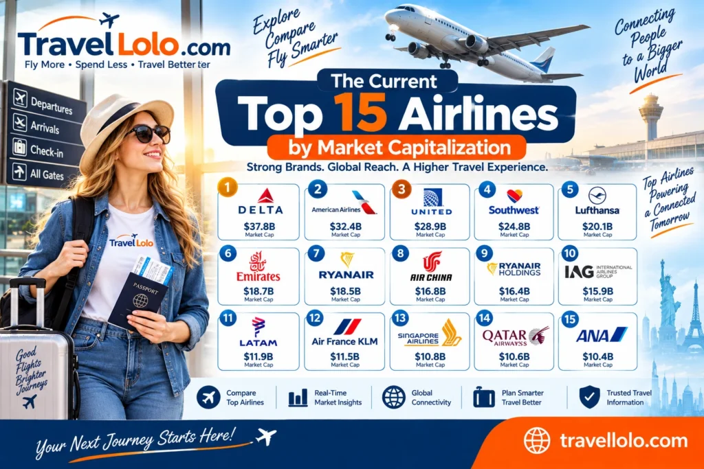 The Current Top 15 Airlines by Market Capitalization